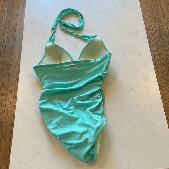 One piece ruched swimsuit by Victoria’s Secret in aqua blue - Picture 3 of 4